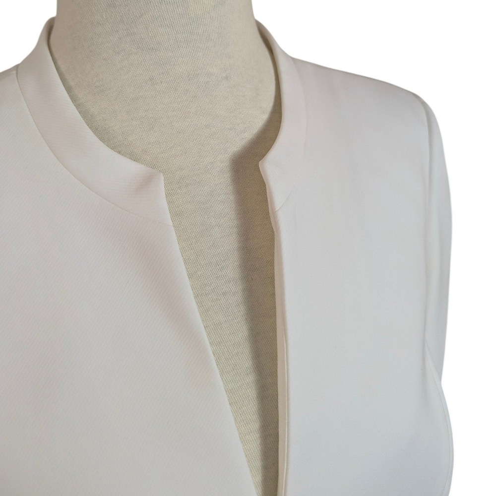 White House Black Market White Bell Sleeve Open Front Blazer Jacket Size 8 - Picture 5 of 14